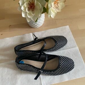 Sincerely Jules Black Mesh Flats with shiny dots